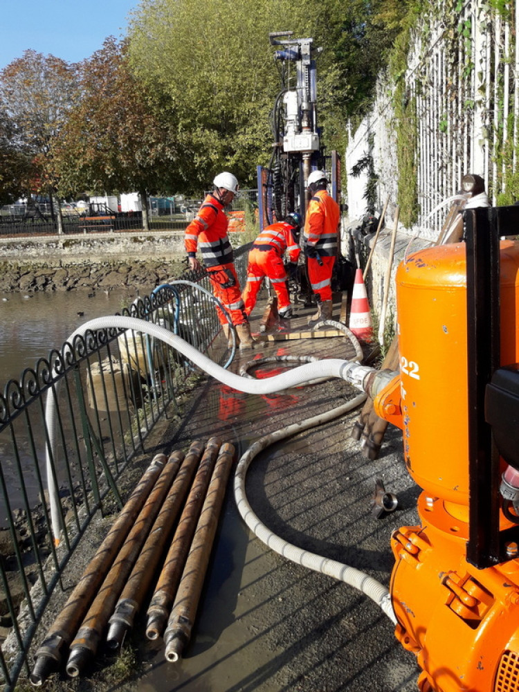 Forage et pose des micro-pieux