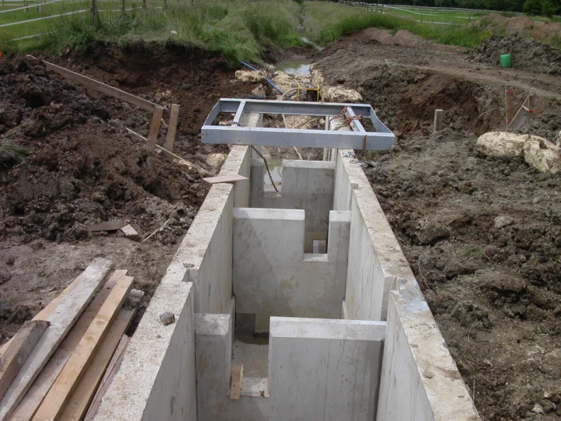 Construction de la passe à poissons